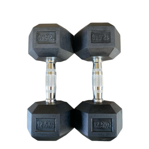 Hex Rubber Dumbbells 12,5kg (par)